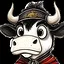 A confused cow icon