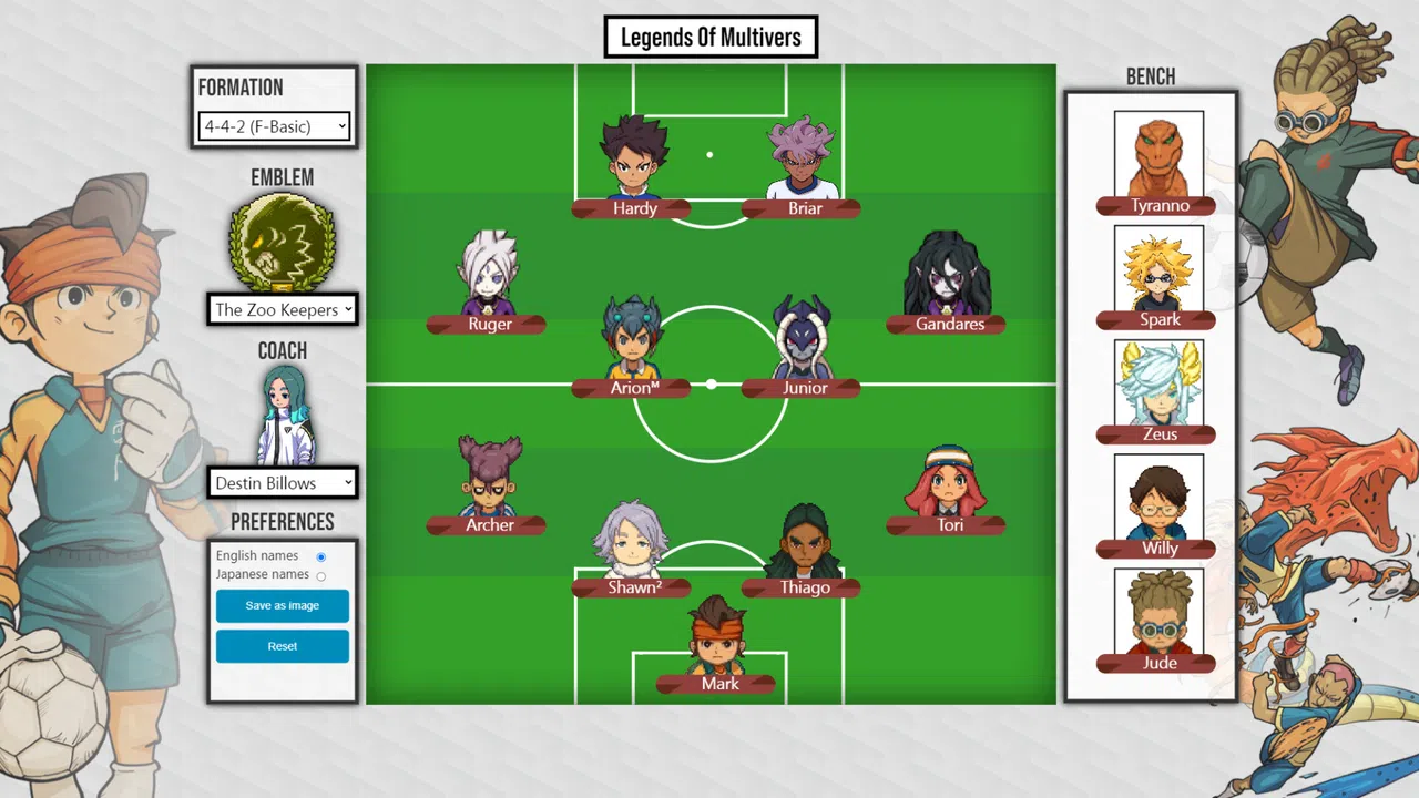 Inazuma Eleven Team Builder Screenshot 4