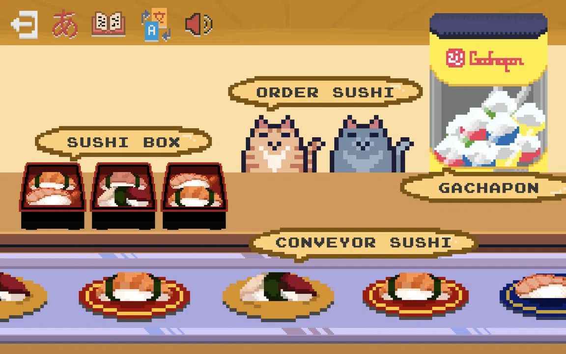 Learn Japanese Kana & Vocab with Sushi Demo Screenshot 0