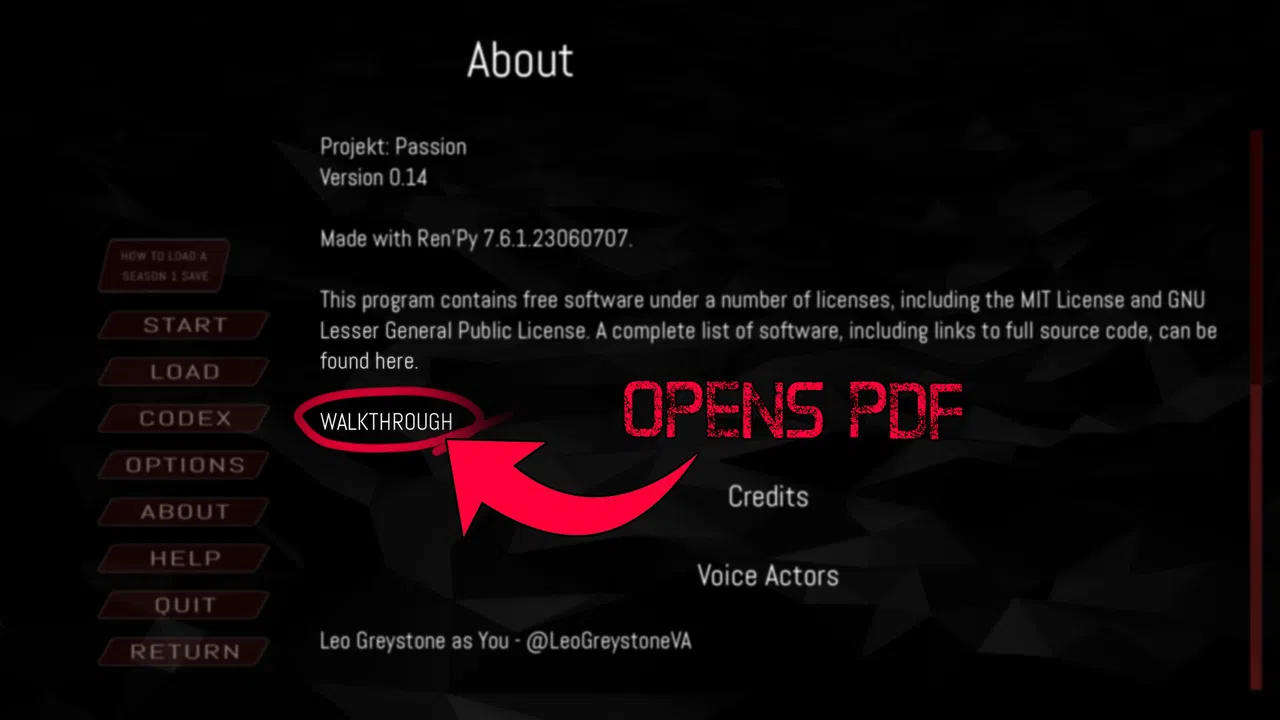 Projekt Passion — Season 2 Walkthrough Screenshot 0