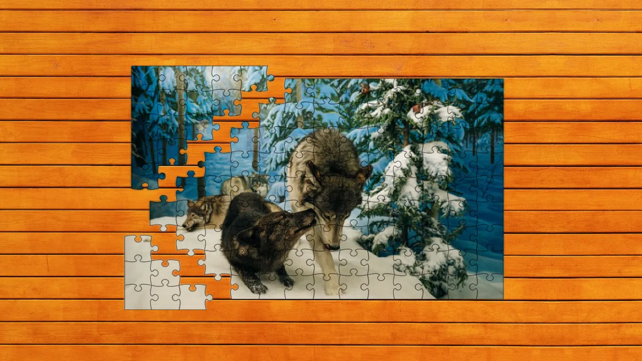 Bear vs. Wolf Jigsaw Puzzle Screenshot 4