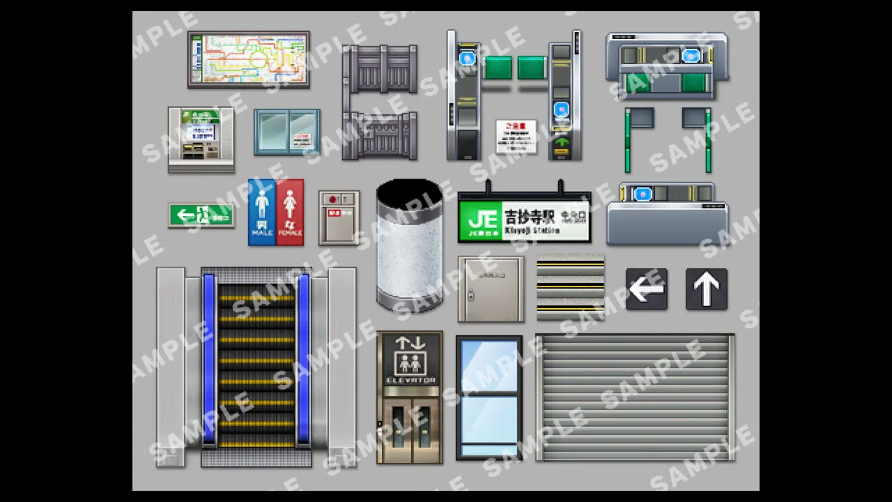 RPG Maker MV - SERIALGAMES LivingGoodCity TILESET LocalStation SET Screenshot 7