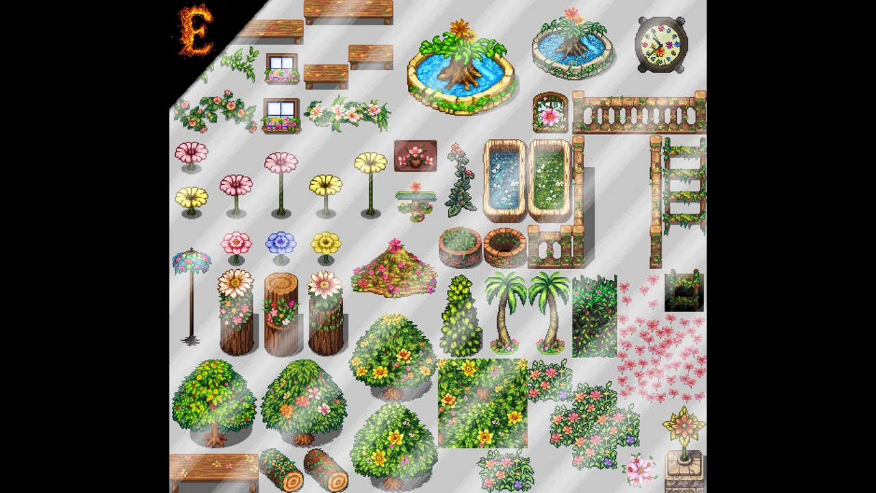 RPG Maker MZ - Emberatix Floral Theme Tileset Screenshot 4
