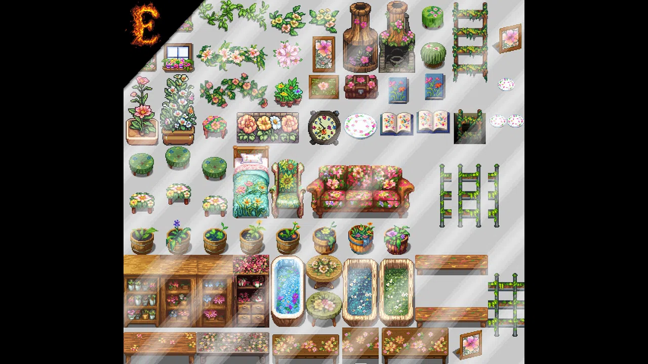 RPG Maker MZ - Emberatix Floral Theme Tileset Screenshot 3
