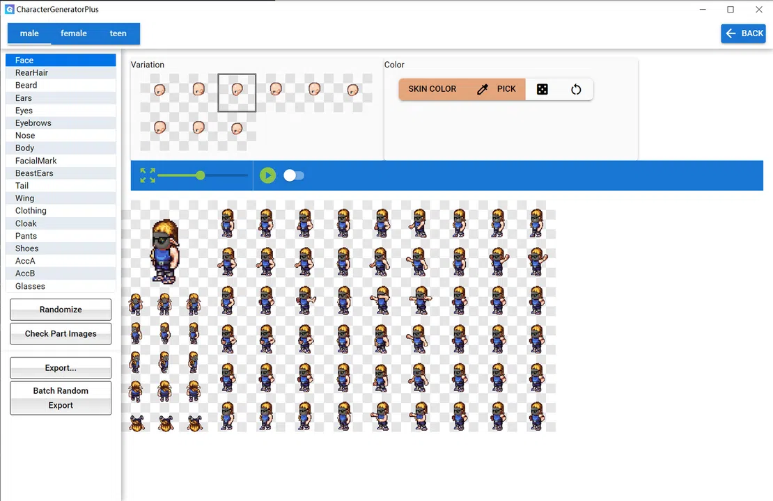Character Generator Plus - LPC Character Resources Screenshot 1