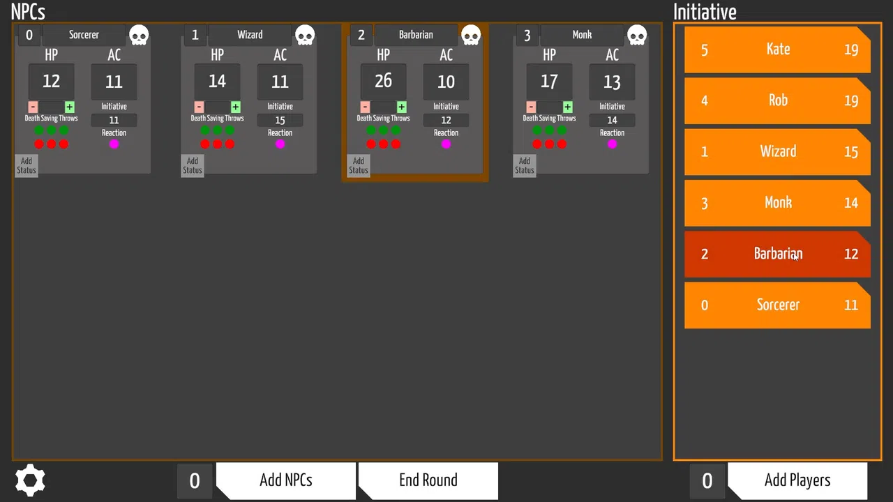 Combat Tracker for Dungeon Masters Screenshot 1