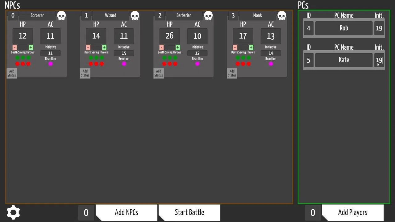 Combat Tracker for Dungeon Masters Screenshot 0