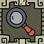 A magnifying glass icon