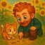 Artist and Cat in Sunflower Field icon