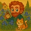 Van Gogh and Cat in Warm Garden icon