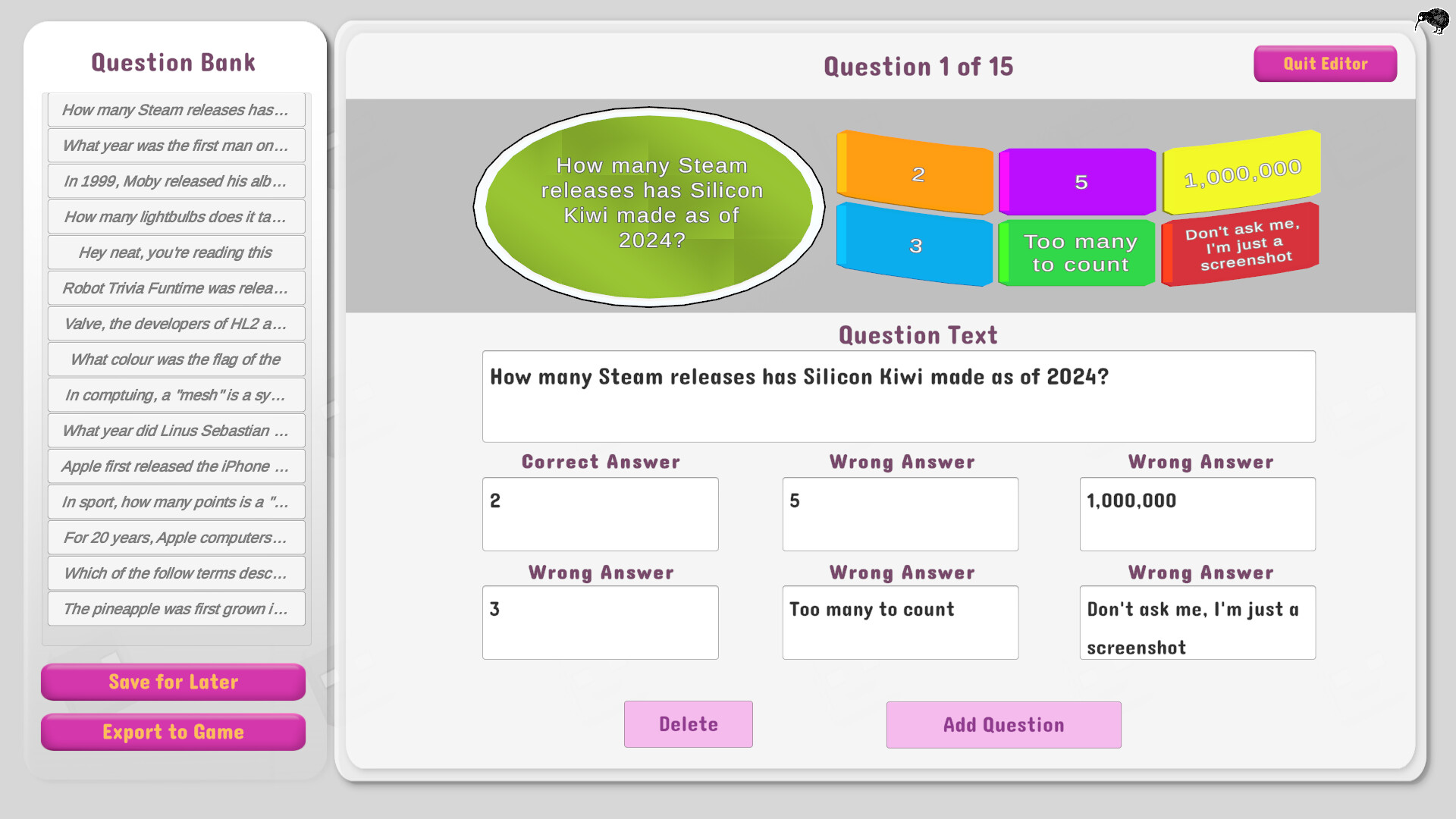 Robot Trivia Funtime Screenshot 6