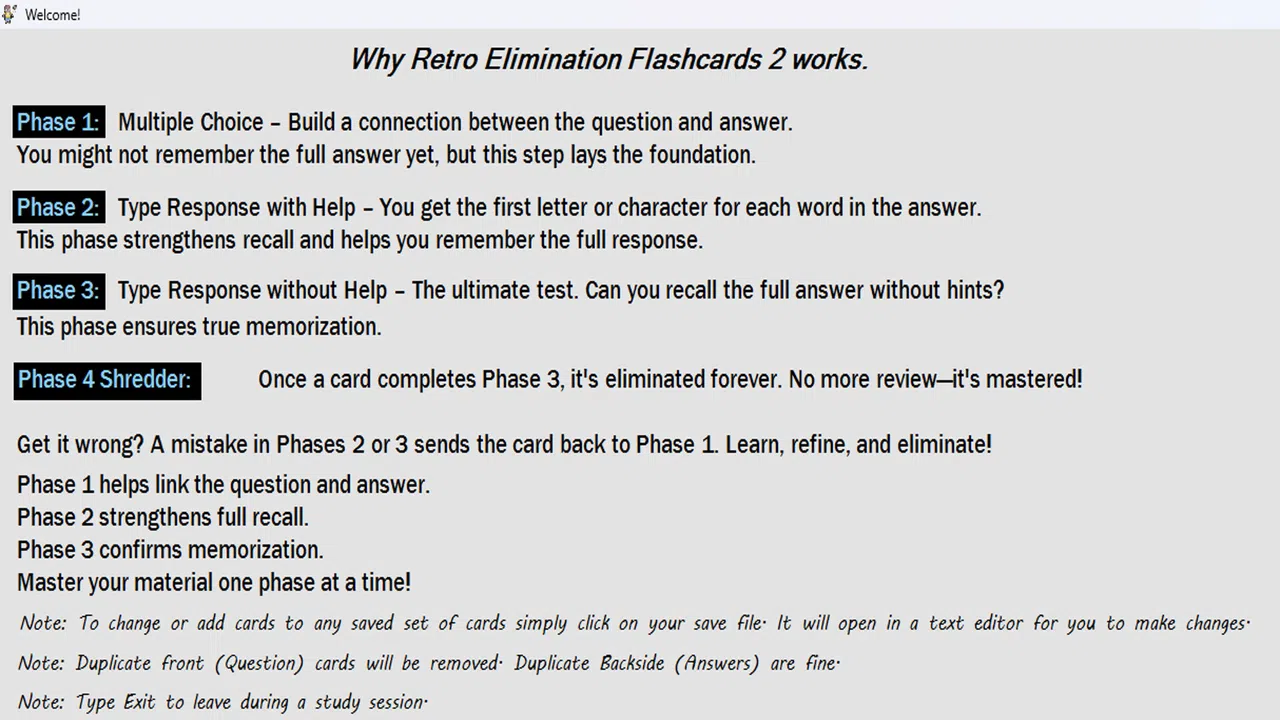 Retro Elimination Flashcards 2 Screenshot 0