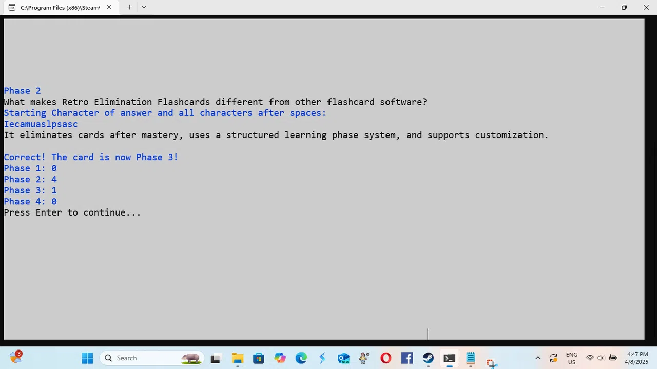 Retro Elimination Flashcards 2 Screenshot 4