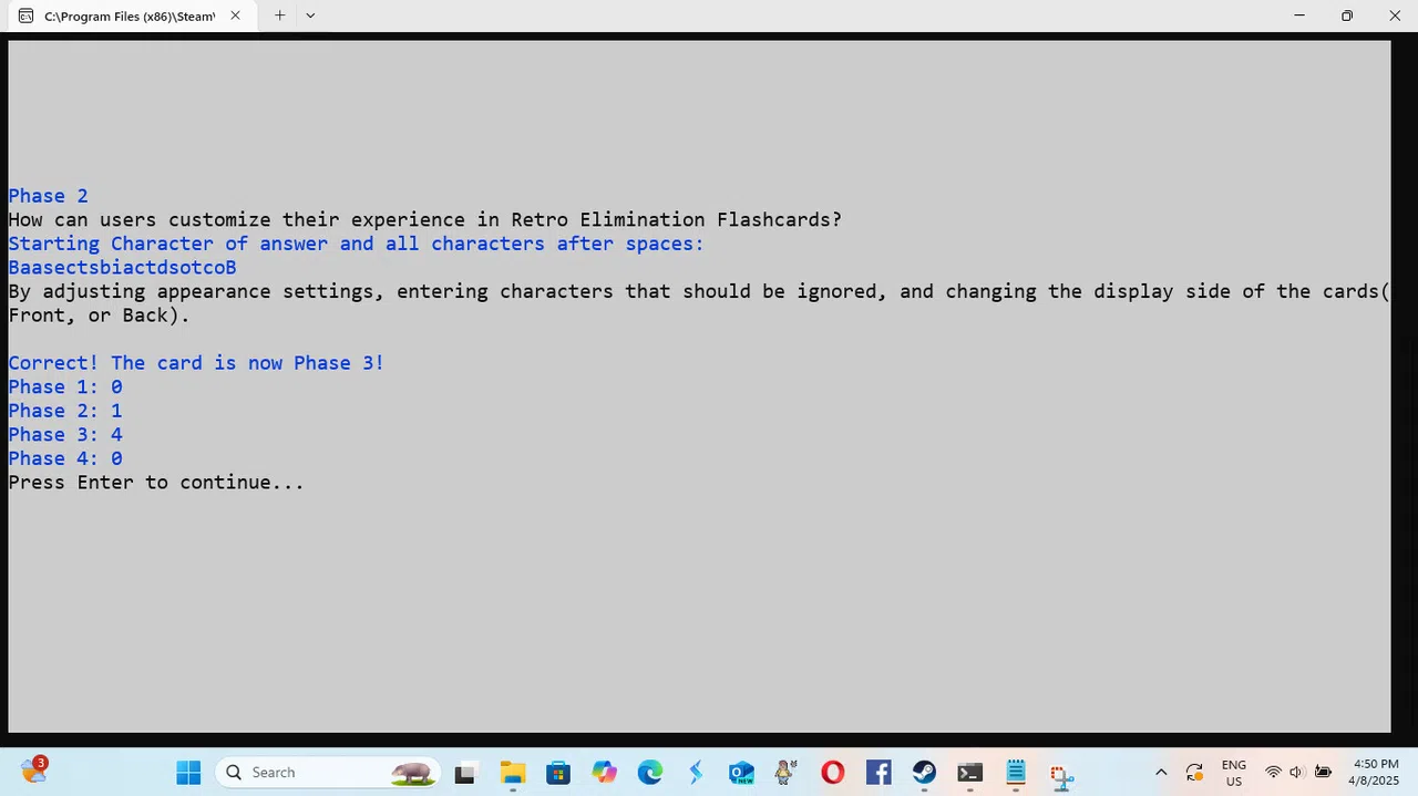 Retro Elimination Flashcards 2 Screenshot 6