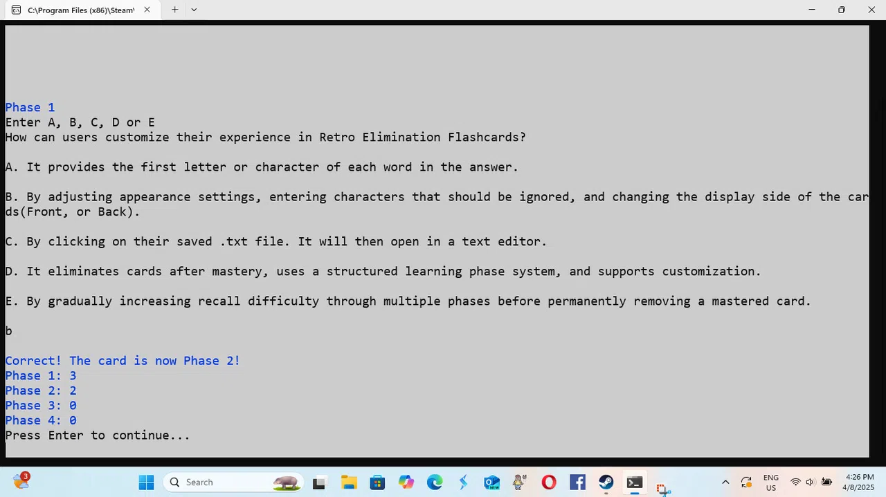 Retro Elimination Flashcards 2 Screenshot 3