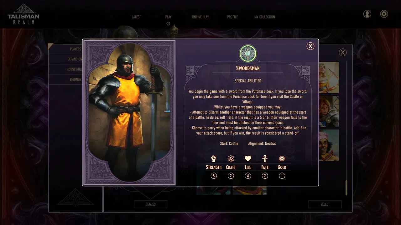 Talisman: Digital 5th Edition - The Swordsman Character Screenshot 4