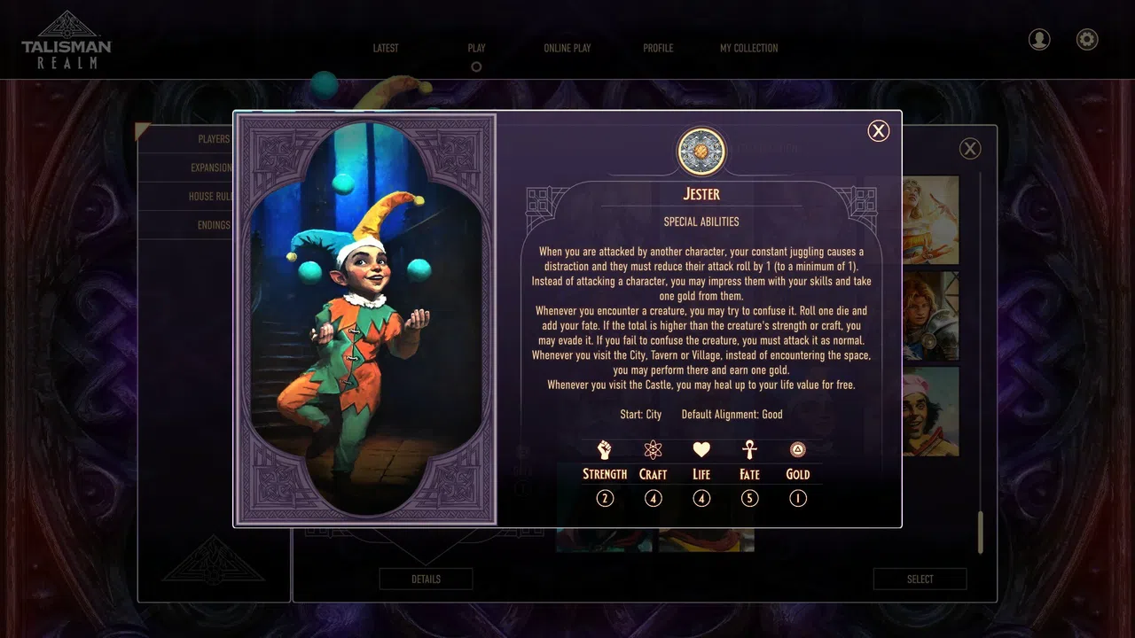 Talisman: Digital 5th Edition - The Jester Character Screenshot 4