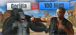 Gorilla Vs 100 Men