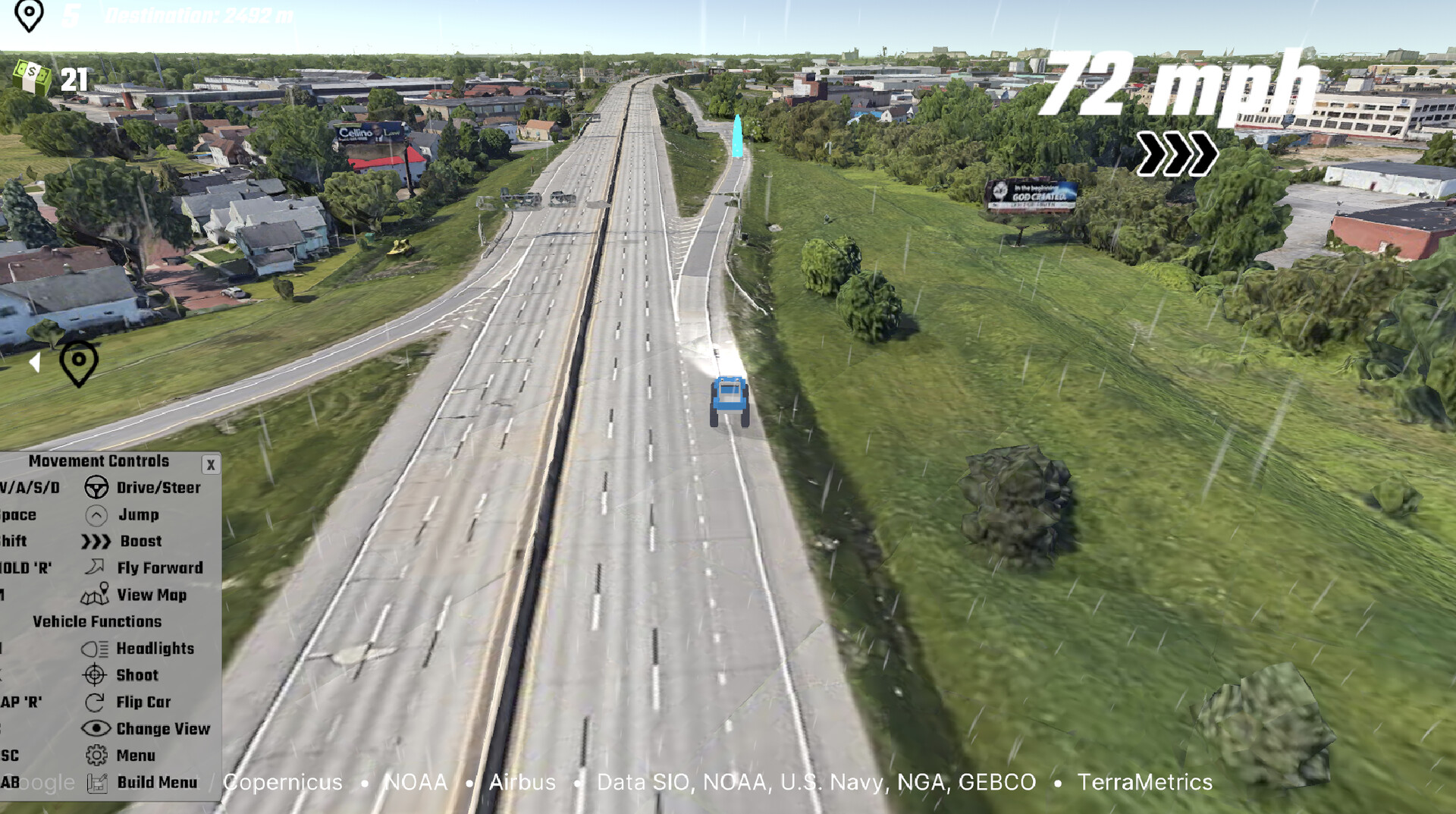 EarthKart: Google Maps Driving Simulator Screenshot 0