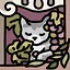 Cat behind the grapes icon