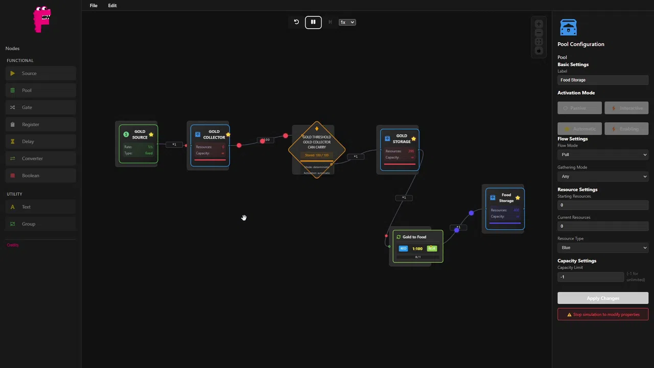 Flowtrix: System and Economy Designer Screenshot 1