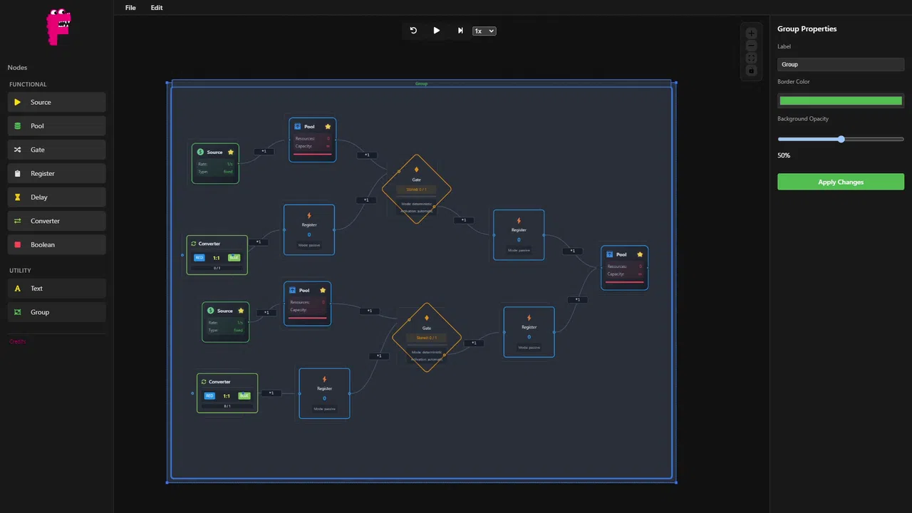 Flowtrix: System and Economy Designer Screenshot 0