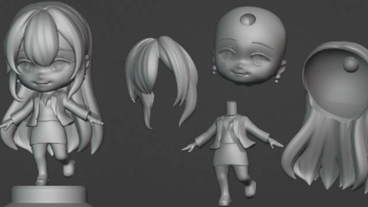 Ghost Girl Lasling-3D printable High-poly Model Screenshot 0