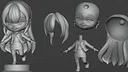 Ghost Girl Lasling-3D printable High-poly Model Screenshot 0