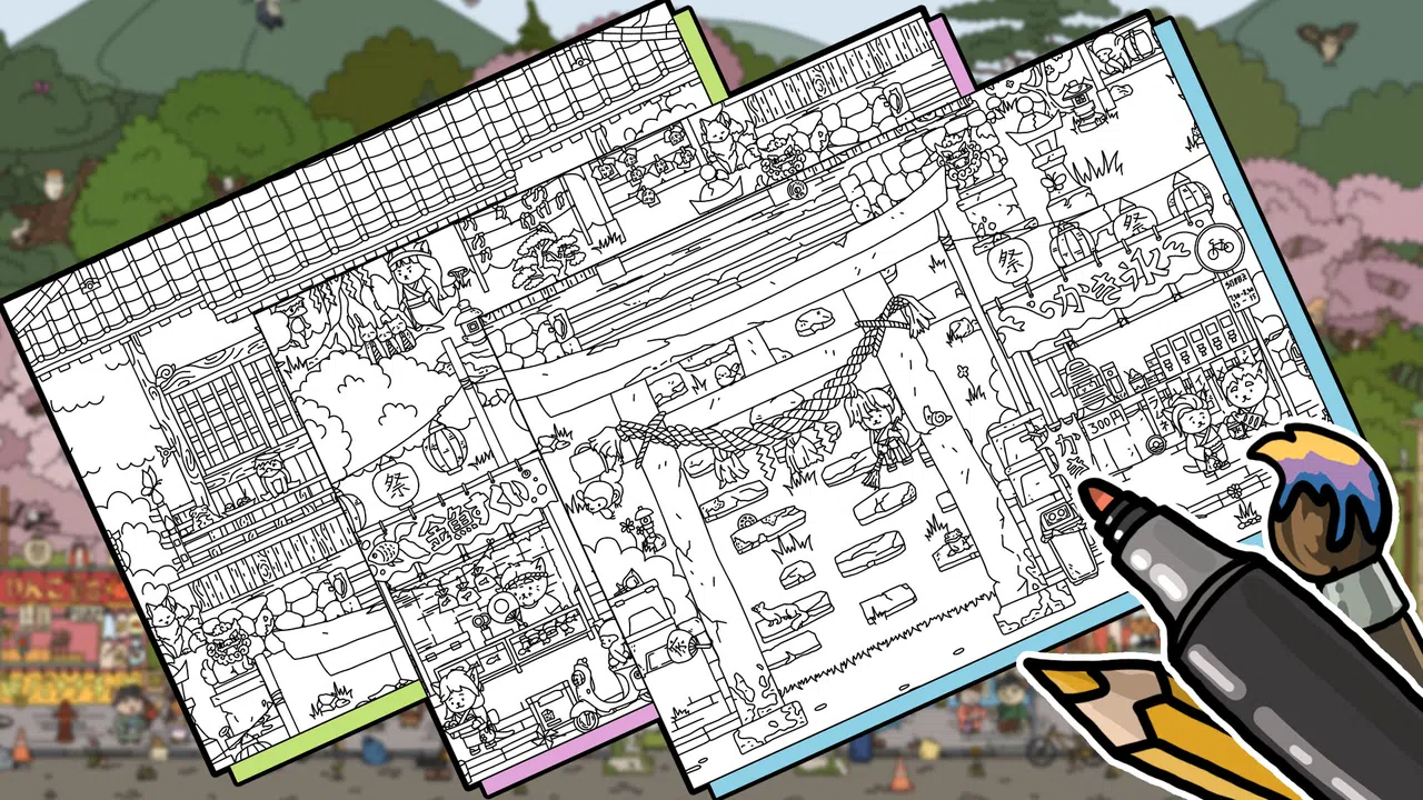 FIND ALL 7: Japan - Coloring Book Screenshot 0