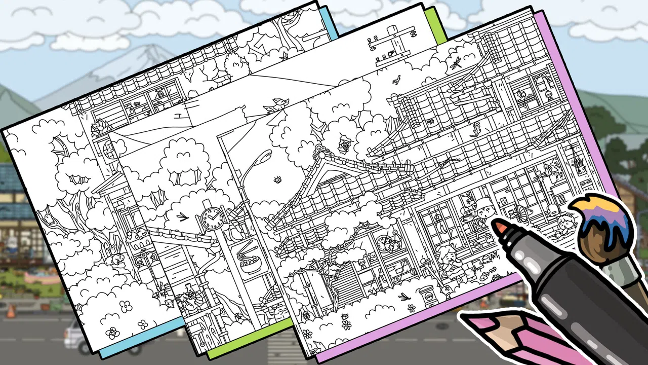 FIND ALL 7: Japan - Coloring Book Screenshot 1