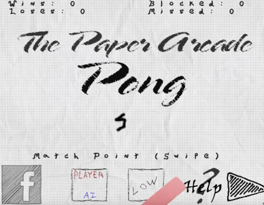 The Paper Arcade: Pong Screenshot 0