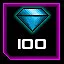 You have collected 100 gems! icon