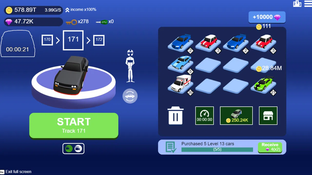 Mini Drift Car - Earnings Doubled for Diamonds (x2) Screenshot 2