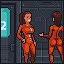 In orange uniform icon