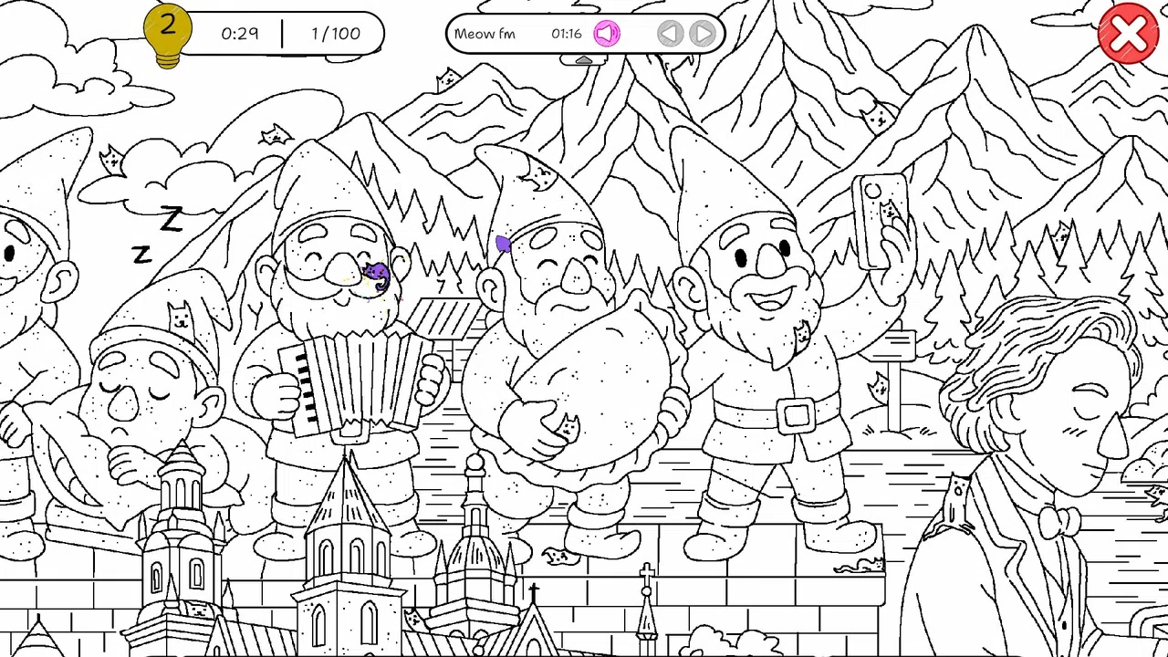 100 Cats Lost In Poland Find & Color Screenshot 1