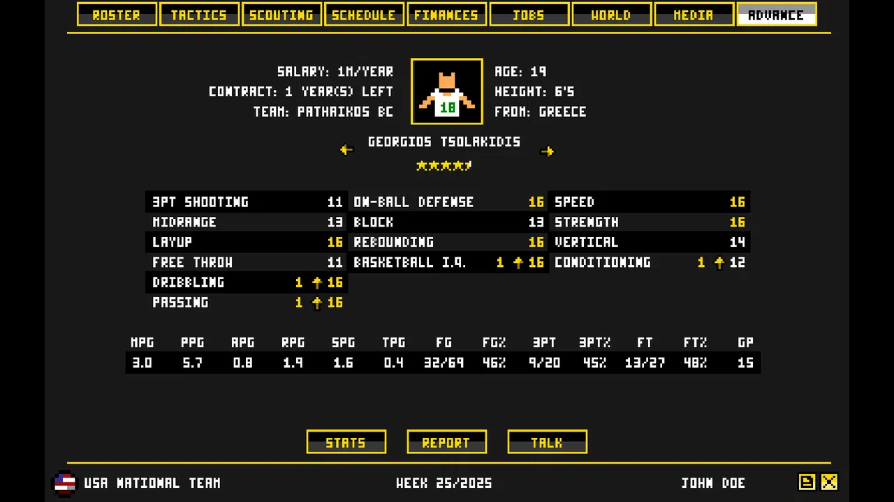 Retro Basketball Manager Screenshot 1