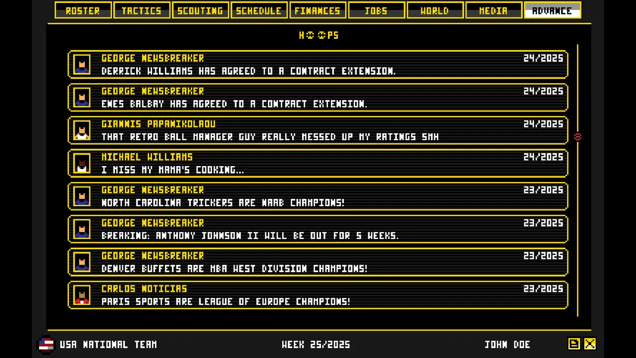 Retro Basketball Manager Screenshot 3