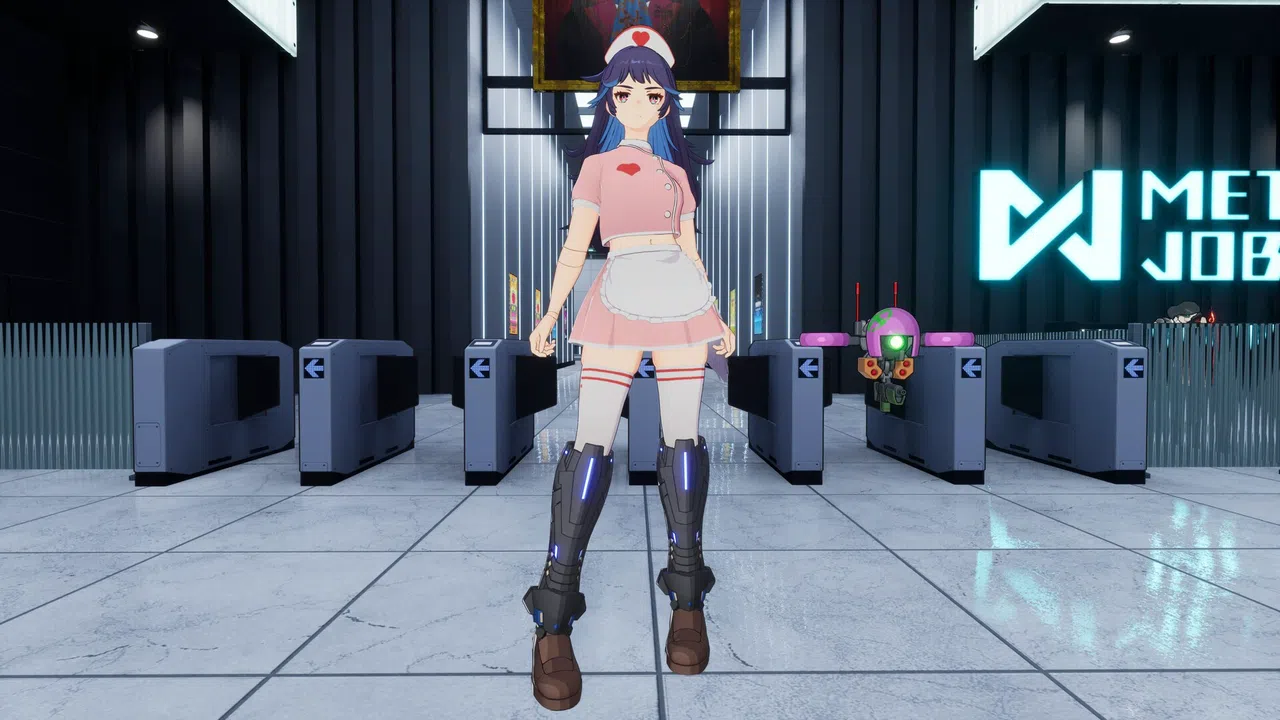 FULL METAL SCHOOLGIRL - Costume: "Nurse Pale Pink (Akemi)" Screenshot 0