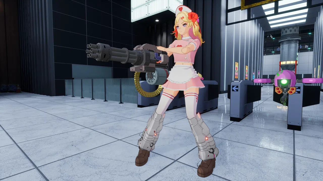 FULL METAL SCHOOLGIRL - Costume: "Nurse Pale Pink (Ryoko)" Screenshot 2