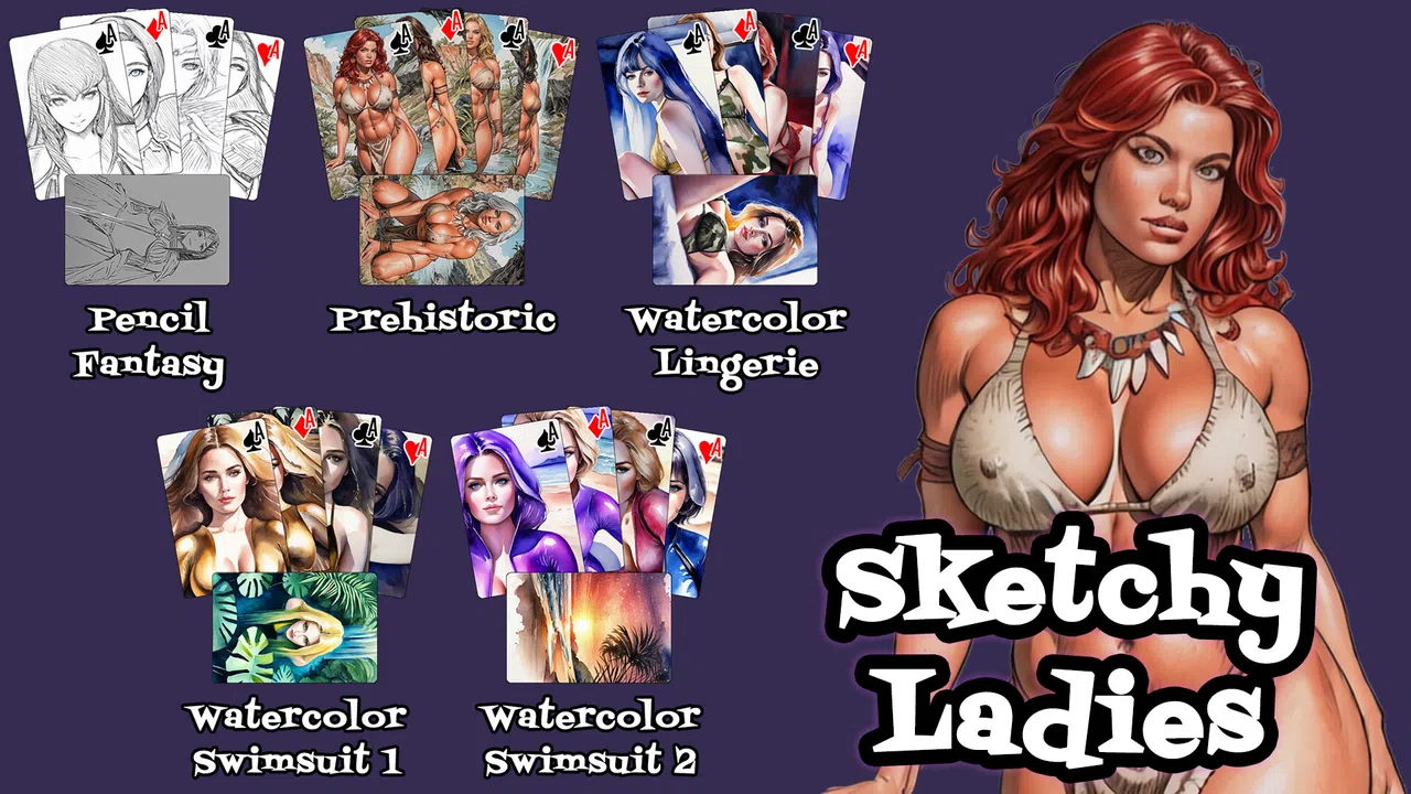 AI Solitaire - Sketchy Ladies Screenshot 1