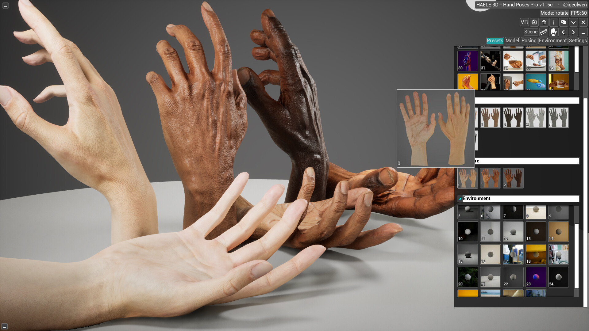 HAELE 3D - Hand Poses Pro - Drawing References Screenshot 0