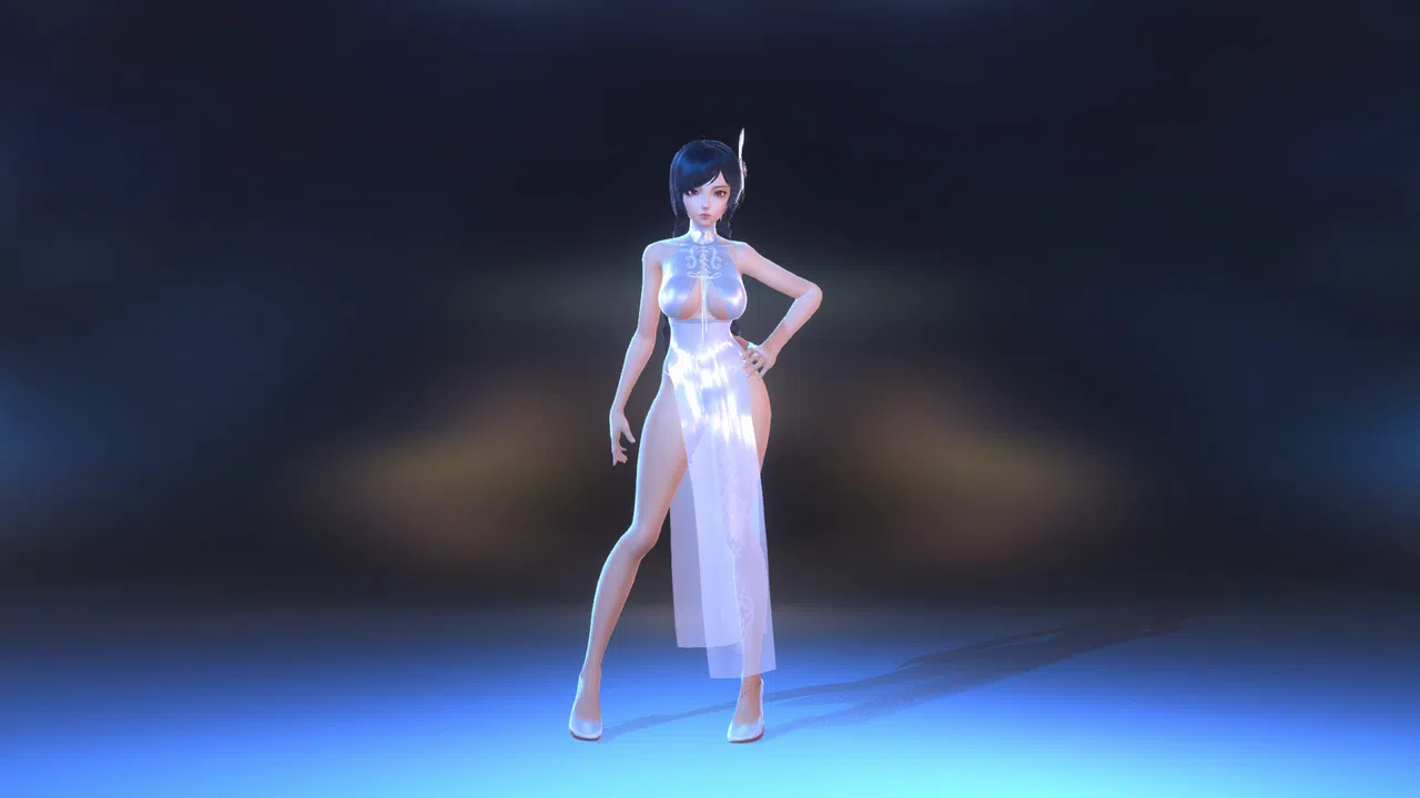 Angel Legion-DLC High-Slit Cheongsam (White) Screenshot 2