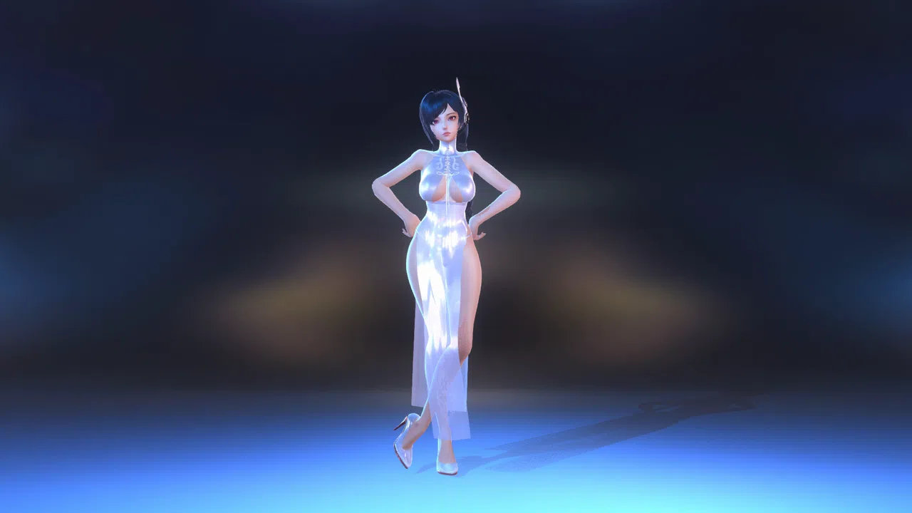 Angel Legion-DLC High-Slit Cheongsam (White) Screenshot 1