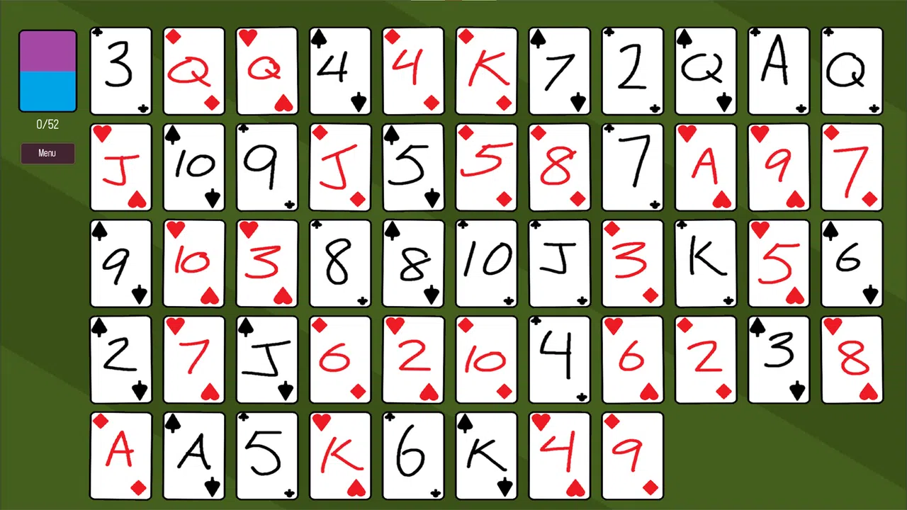 Accordion Solitaire - Developer Art Deck Screenshot 1