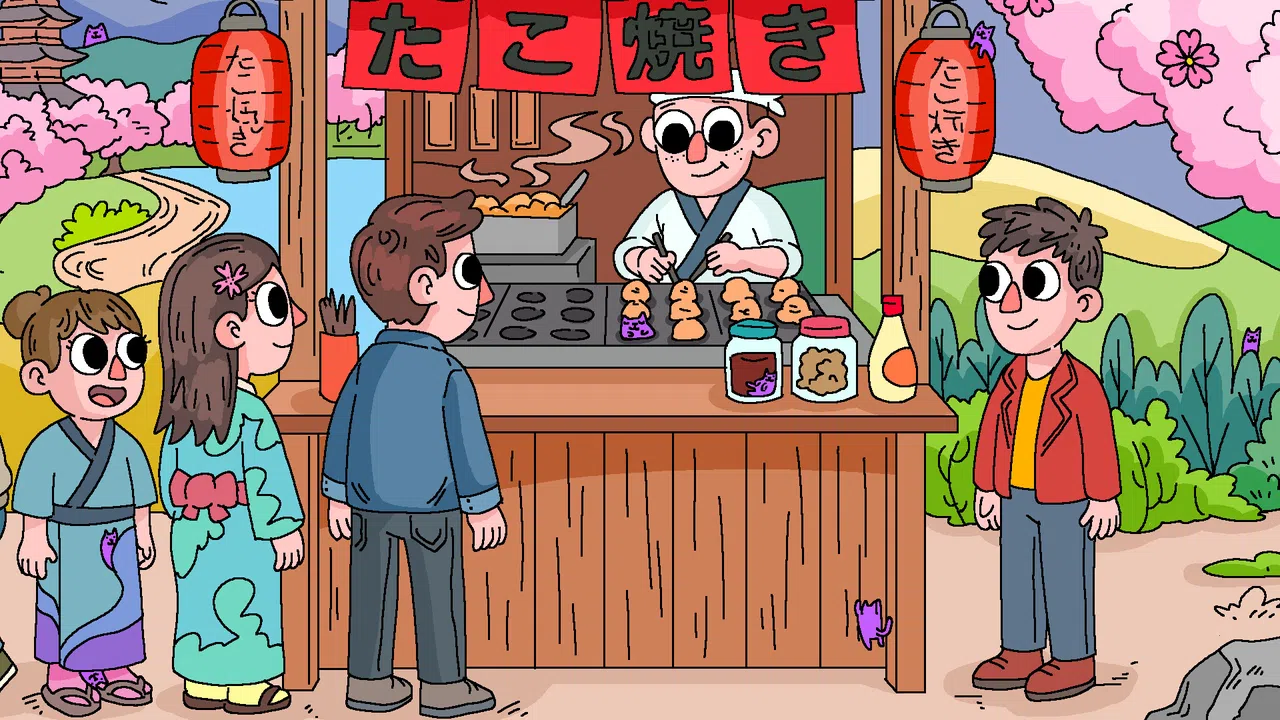 100 Cats Lost in Japan 2 Find & Color Screenshot 4