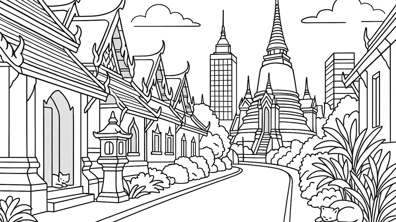 100 Cats Lost in Thailand Find & Color Screenshot 4