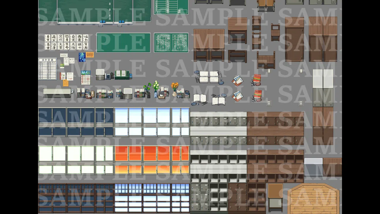 RPG Maker MZ - DorapixelMapChips - Modern JP Schools Screenshot 8