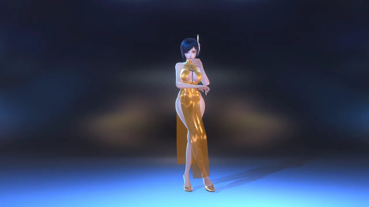 Angel Legion-DLC High-Slit Cheongsam (Orange) Screenshot 4