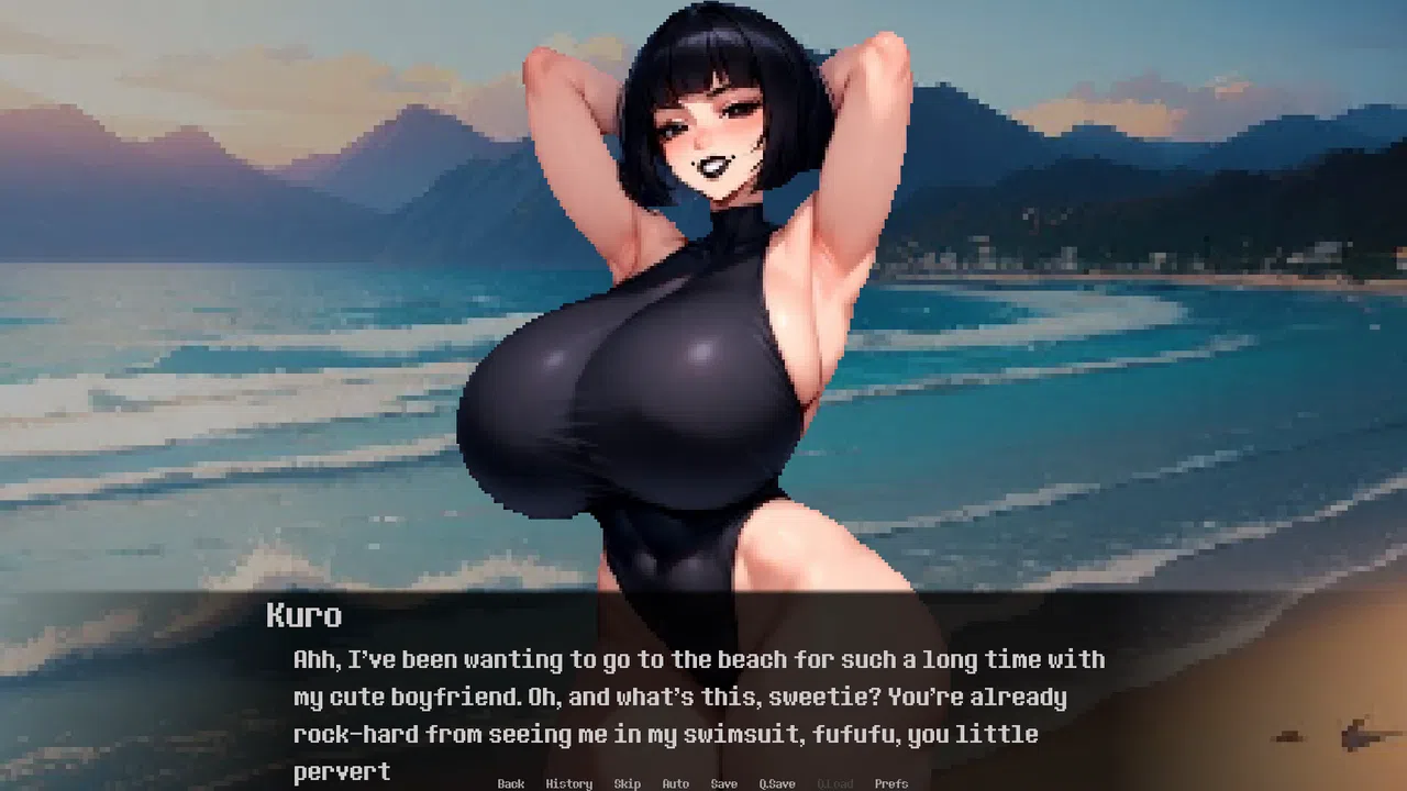 Dominated by Yandere Goth Girlfriend 3: On the Beach Screenshot 1