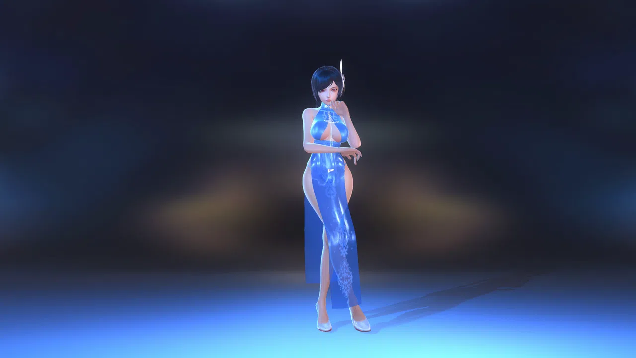 Angel Legion-DLC High-Slit Cheongsam (Blue) Screenshot 0